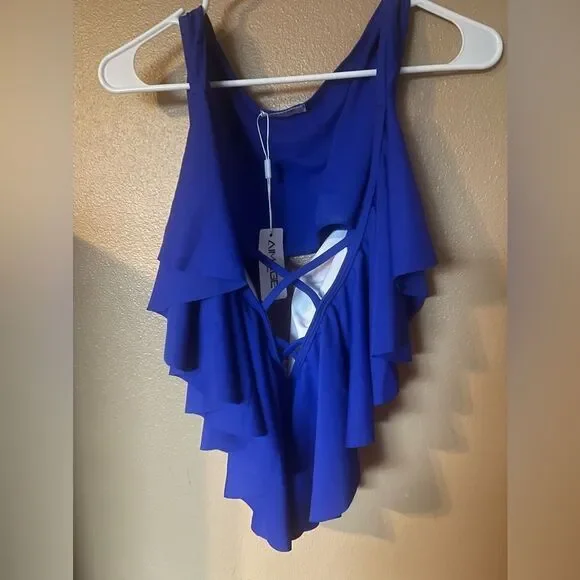 Royal blue bathing suit queen size - Picture 1 of 3